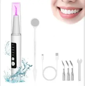 Oral plaque/tartar remover, oral care, teeth cleaning set, suitable for adults and teenagers, pets, rechargeable dental scraper with LED light in 5 modes, oral care