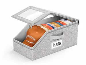 Stackable Hat Storage Organizer, Stackable Baseball Cap Storage Box, Foldable Hat Organizer, Folding Storage Box,Toy Storage