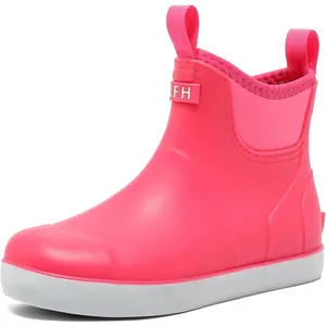 Women's Chelsea Ankle Rubber Rain Deck Footwear - Anti-Slip Sole, Waterproof Boots for Outdoor Work, Camping
