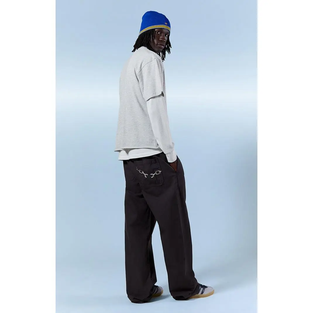 Pacsun Men's Gray Chain Embroidered Baggy Pants