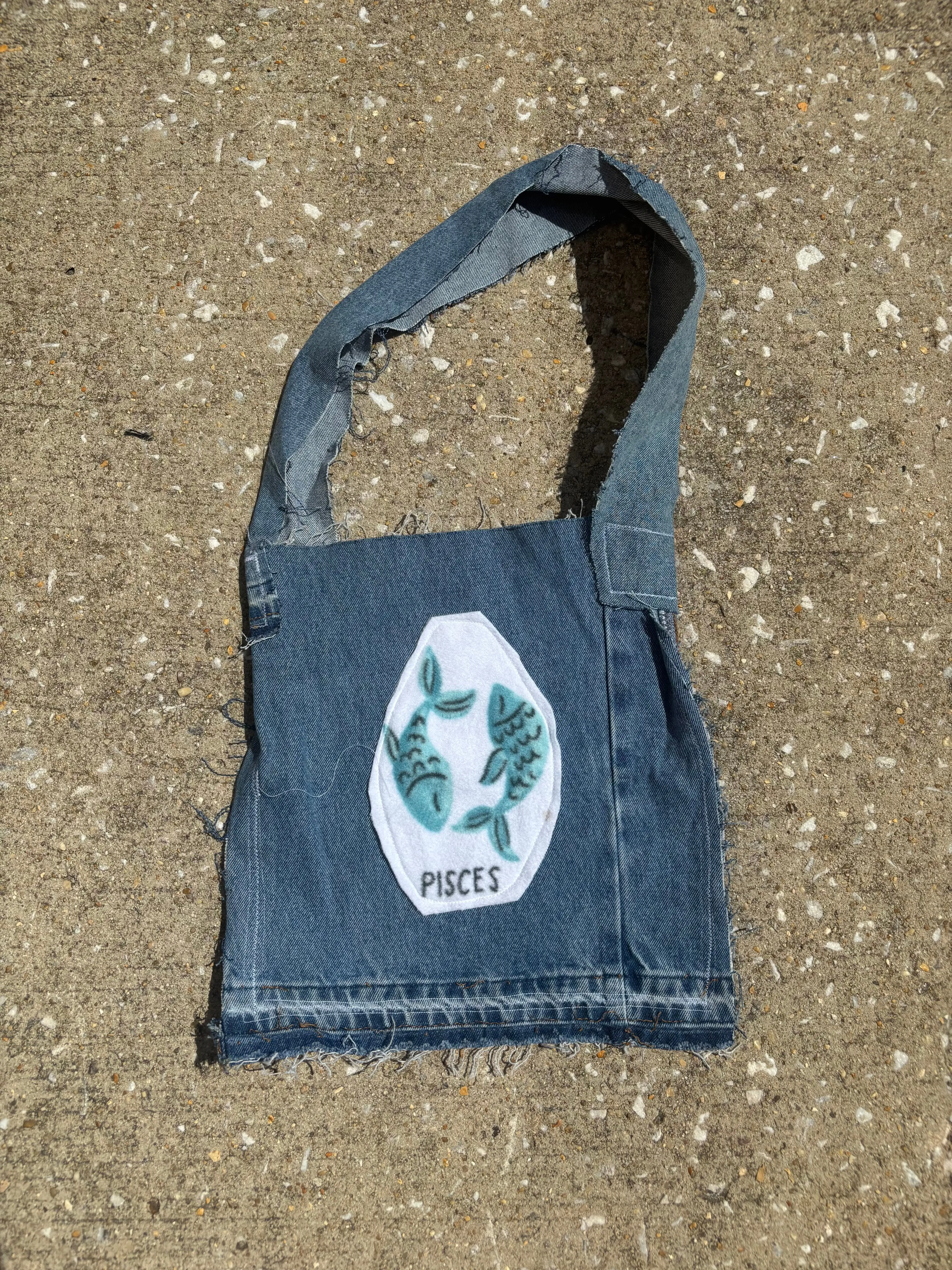 Piceses Denim Tote Bag