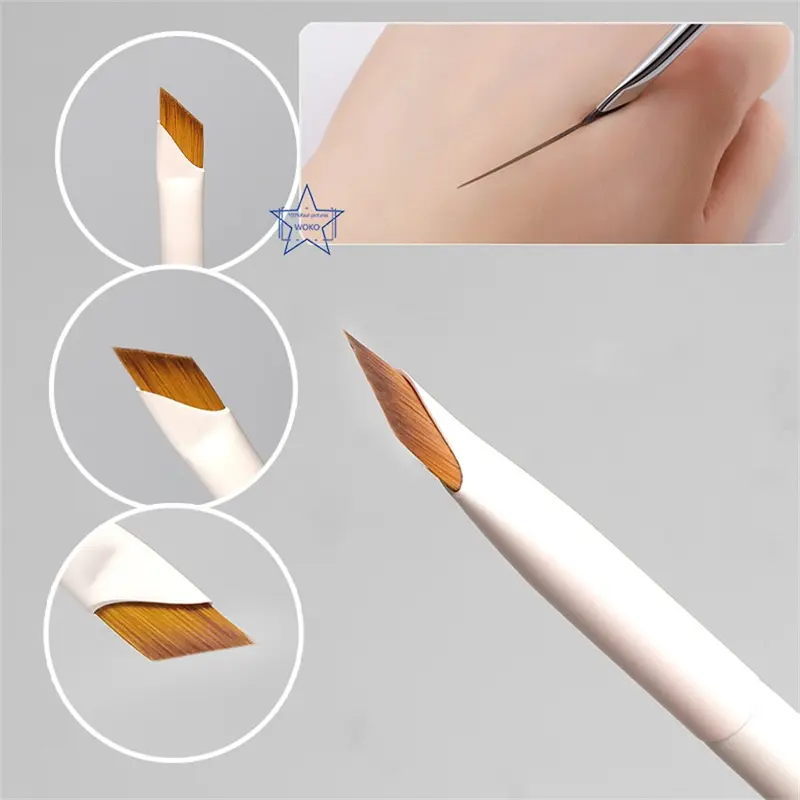 Upgraded Blade Style Ultra Thin Fine Angle Makeup Brush, Precise Detail Brush for Eyeliner, Eyebrow & Under Eye, Precision Brush