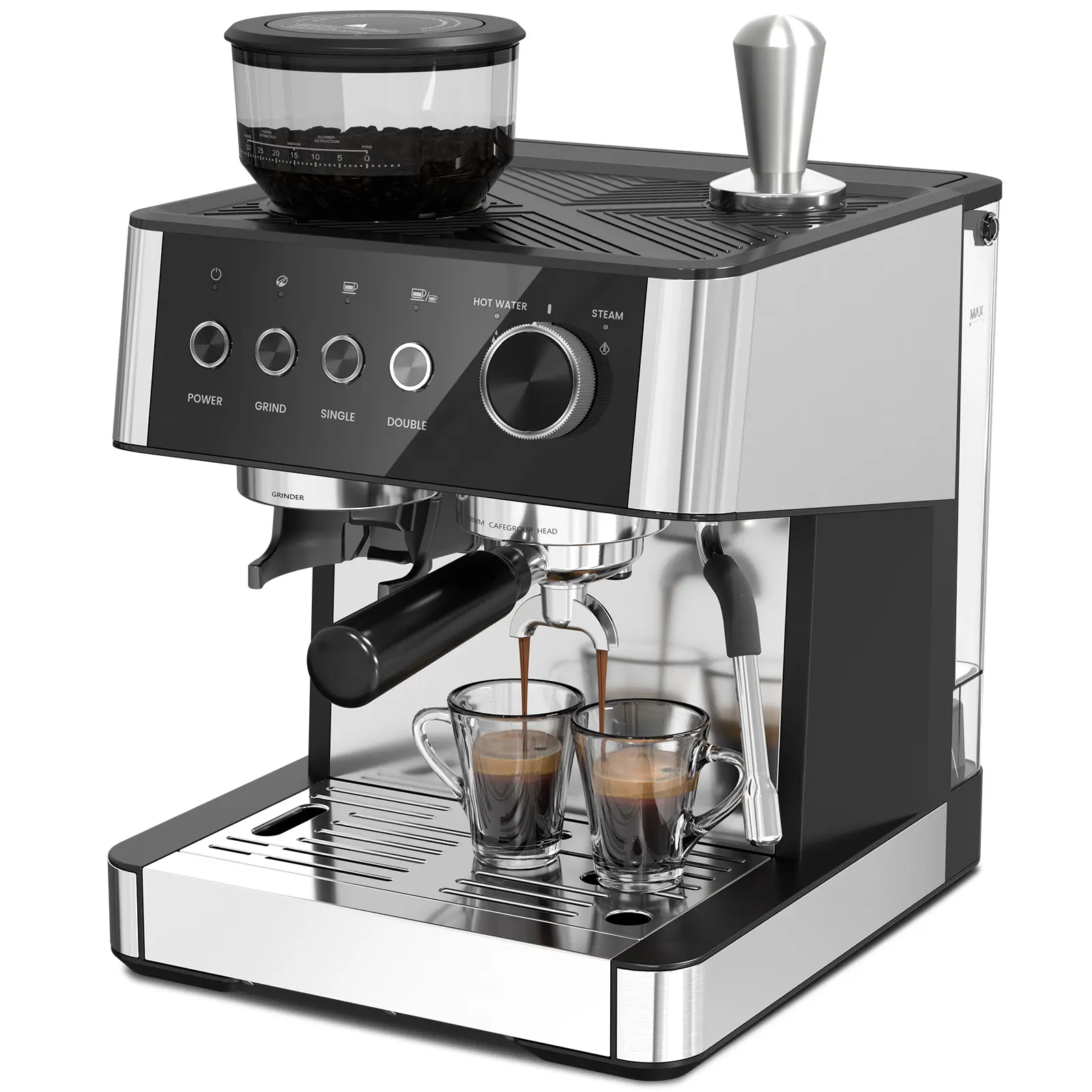 XBEAUTY 15-Bar Automatic Espresso Coffee Machine, Fast-Heating Home Coffee Maker with Milk Frother Steam Wand for Cappuccino, Latte, Espresso Coffee Machines