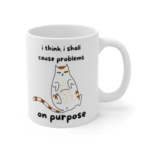 Problematic Cat Ceramic Coffee Cup 11 oz