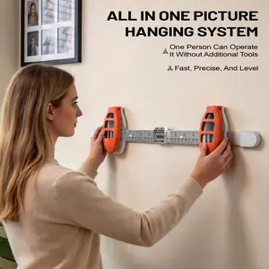 Picture Hanging Tool with Level – Hang Frames Perfectly Every Time!Easy Alignment Hanging Tool with Built-In Level for Home Decor Installation