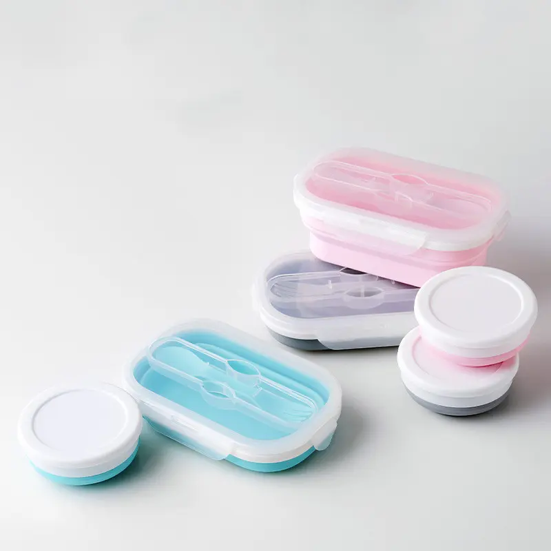 Portable Lunch Box - Foldable Tableware for Office-Travel-School Reusable Organiser Smooth