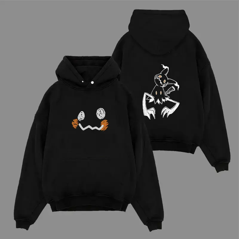 Mimikyu Halloween v2 oversized anime Double Printed Acid Washed Top graphic tee shirt clothes fan T-shirt Vintage Snowman Graphic Chill Out washed pure cotton short-sleeve Oversized Gym Culture
