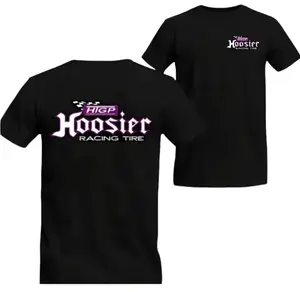 Hoosier Racing Tire HTGP Checkered Flag Print T-Shirt Hardcore Streetwear Tee for Car Guys & Speed Enthusiasts Unisex Pure Cotton Casual Top Perfect Summer Outfit for Car Shows & Racing Fans
