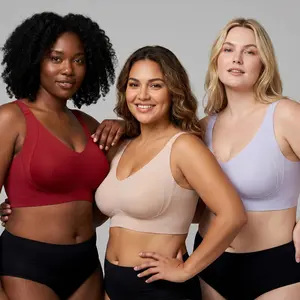 CL94 Incredibly Accommodating Foundation-Effect Fabric — Double Cross-Lift Plus-Size Bra.Wire-free, high-stretch.Curvy-Girl Approved Experience maximum support with a unique dual-cross structure and built-in crescent lift panels