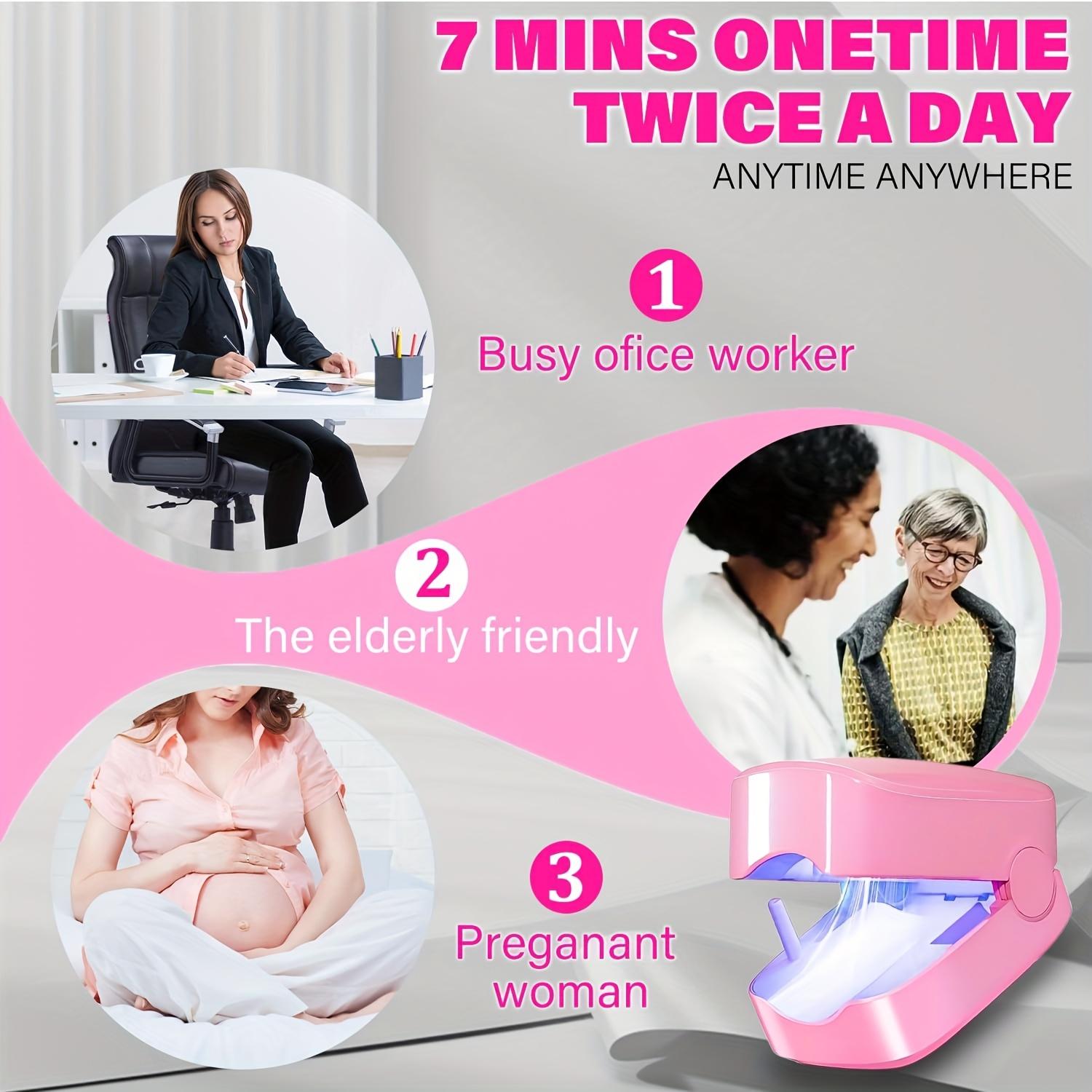 KTS FDA Cleared Nail Fungus Laser Treatment Device 7-Minute Home Care for Hand Toenail Infections Dual-Light Portable Pink Design