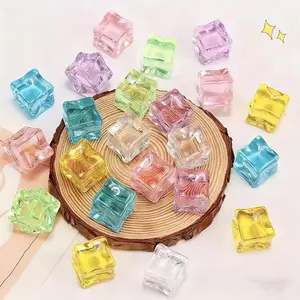 24 Glow-in-the-Dark Resin Ice Cubes - Suitable for Outdoor Courtyard Decor, Party Decorations, Durable, Safe, and Non-toxic Resin Blocks. Starlight Color-changing Effect Shines in the Dark. Creative DIY Holiday Ornaments