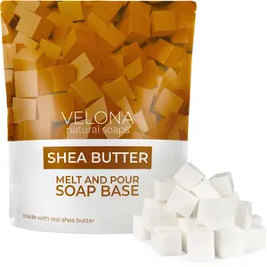 velona 2 LB - Shea Butter Soap Base Pre-Cut Cubes | SLS/SLES Free | Glycerin Melt and Pour | Natural Bars for The Best Result for Soap-Making