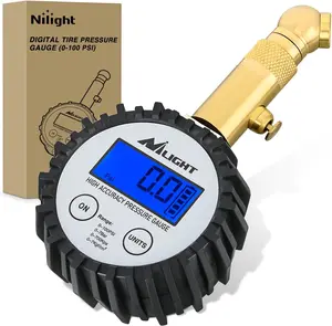 Nilight Digital Tire Pressure Gauge 100PSI Heavy Duty Stainless Steel Air Chucks ANSI 2A Certified Large Dial Wheel Service Checker for Truck Semi Truck ATV Motorhome Cars & RV Accessories Tire Inflation Tool Automotive Tire Inflator, Car Repair Tools, Au