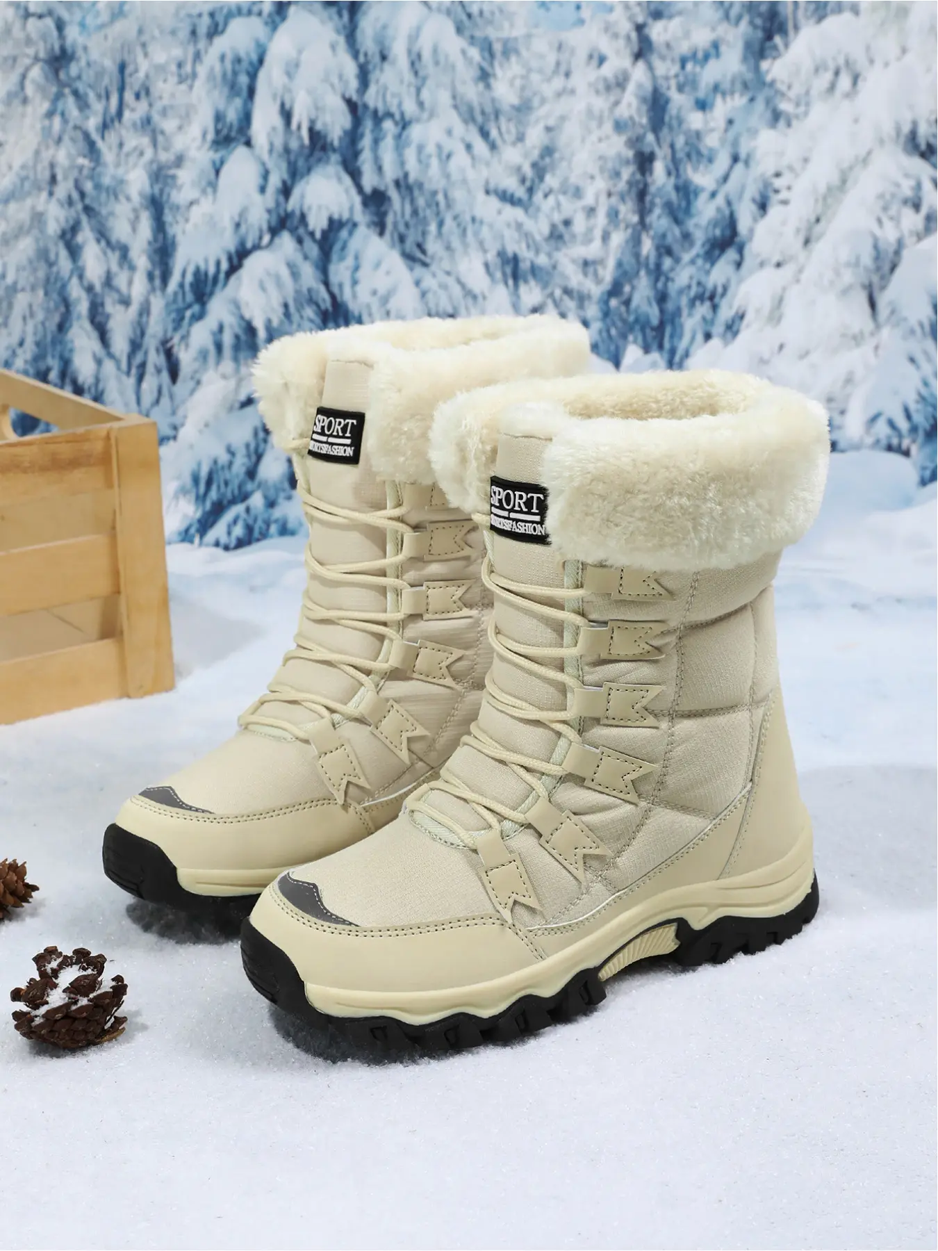 Women's Autumn Winter New Snow Boots - Fleece Lined Warm Windproof Non-Slip Breathable Hiking Shoes for Outdoor Adventure Daily Wear | Perfect Christmas Gift