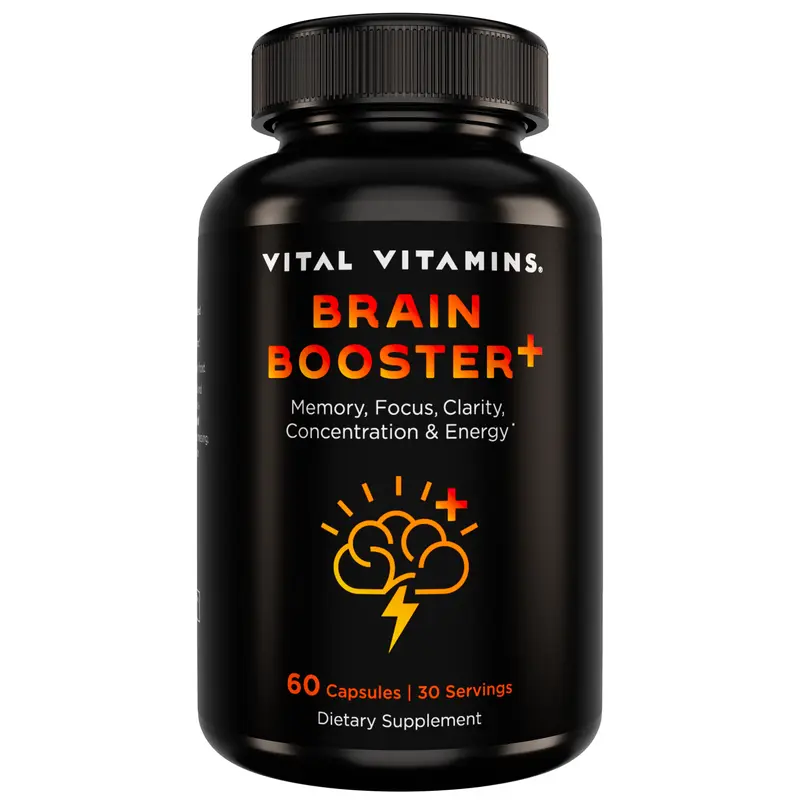 Brain Booster Plus | Memory, Focus & Clarity | Lion’s Mane Mushroom, Neuro Energy & Cognitive Support | 60 Capsules