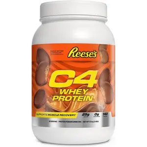 C4 Whey Protein Powder, Reese's Peanut Butter & Chocolate - 25g Protein, 0g Added Sugar, 140 Calories Per Serving, Supports Muscle Recovery, 28 Servings, Premium Whey for Post-Workout