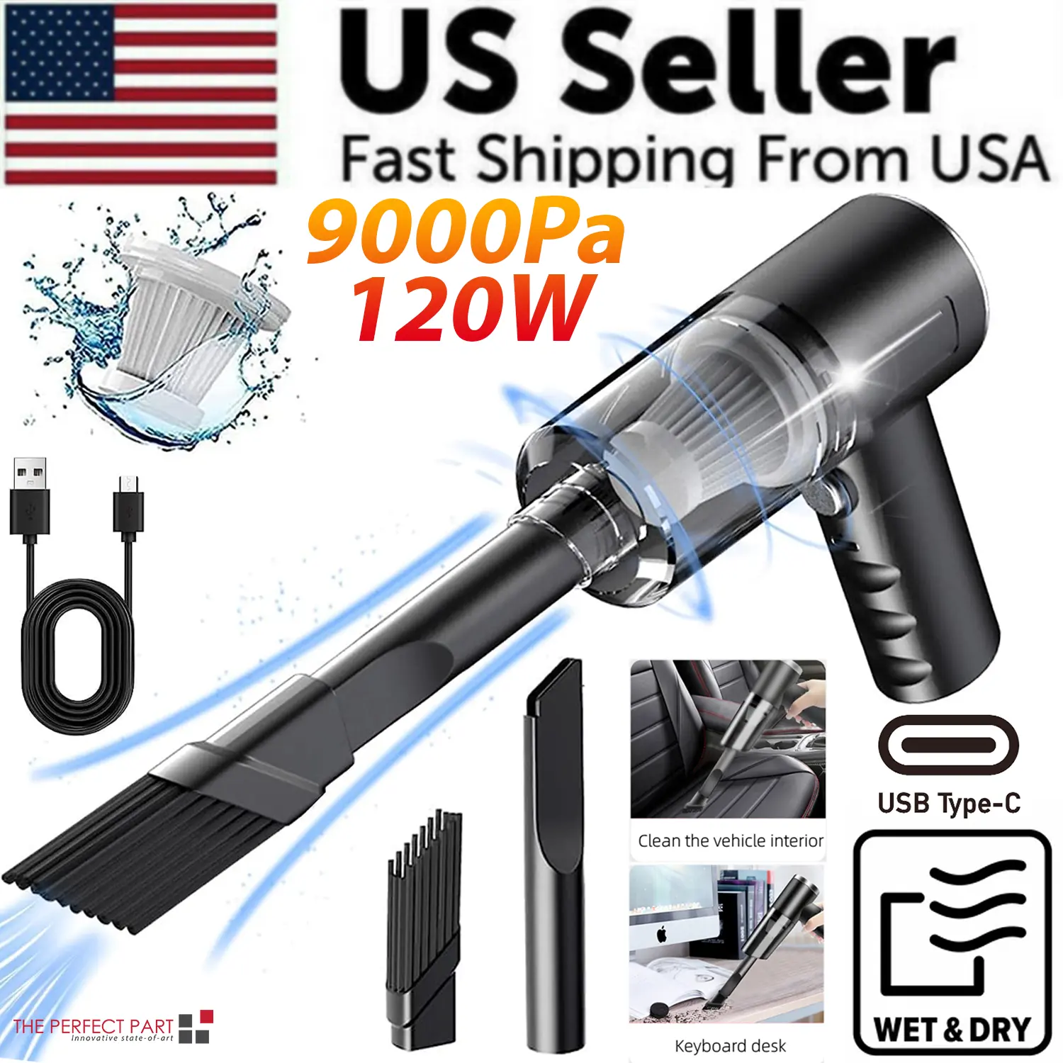 Mini Cordless Vacuum Cleaner – Rechargeable USB Portable