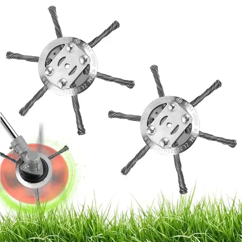 [Buy 1 Get 1] Steel Wire Weed Wacker Replacement Heads 2-Piece Sets, Durable 3-4 Power Tool Accessories, Easy-Install Quick-Install Brush Cutter Attachment for Electric & Cordless String Trimmers, Efficient Trimming for Garden Maintenance