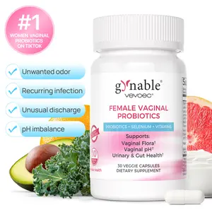 Gynable Women’s Probiotics for pH Balance, Odor Control, Flora Health, Moistening, Tightening I 10 Billion CFU Probiotic, with lactobacillus, Vitamin C, D3, E, Folate,Selenium, 10-in-1 probiotics for women Travel Size, 30 Capsules Self-Care Gift