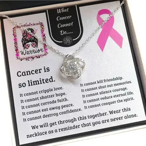 Cancer Necklace, Cancer Gifts For Women, Comfort Items For Chemo Patients, Breast Cancer Survivor Gifts For Female, Cancer Awareness Pendant Necklace with Message Card and Gift Box.