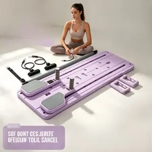 Five-in-one multifunctional Pilates board, portable abdominal trainer, foldable Pilates equipment, space-saving, home fitness equipment