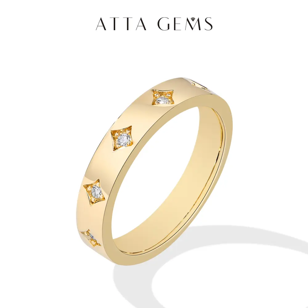 ATTAGEMS D-VVS1 Color 1.4MM Round Cut Synthetic Moissanite Solitaire Ring, 925 Sterling Silver Full Band Bridal Engagement Ring for Women, Men's Jewelry R295 summerwins