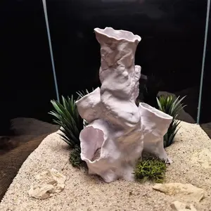 Fish Tank Water Scene Reptile Habitat Landscaping Decorative Tree Insert Aquatic Plant Pot Simulation Tree Shape Ornament Small Fish Hideaway 3D Print