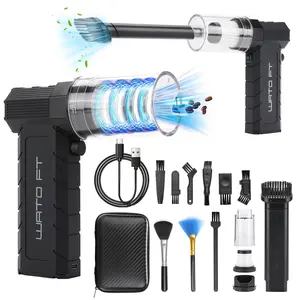 WATO FT Air Duster Super Power Turbofan 130000RPM Handheld Cleaning Tool 2 in 1 Dust Removal Vacuum Infinitely  Barber Tools  Portable Hair Dryer Variable Speed Mini Blower for Computer Keyboard House Outdoor Car