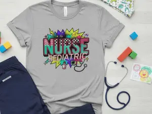 Retro 90s Pediatric Nurse Shirt | Colorful Nurse Life Tee | Comfort Colors Nurse Shirt | Nurse Week Gift | Pediatric Nurse Shirt