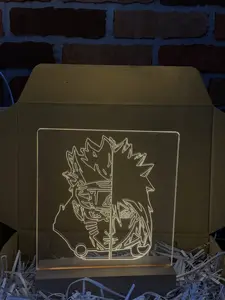 Naruto x Sasuke Acrylic Plaque With Wood Stand  - Naruto Anime Character