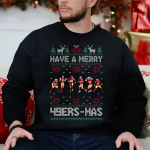 Have A Merry 49er-mas Sweatshirt, San Francisco Football Christmas Sweatshirt Fabric Menswear Tops Crewneck