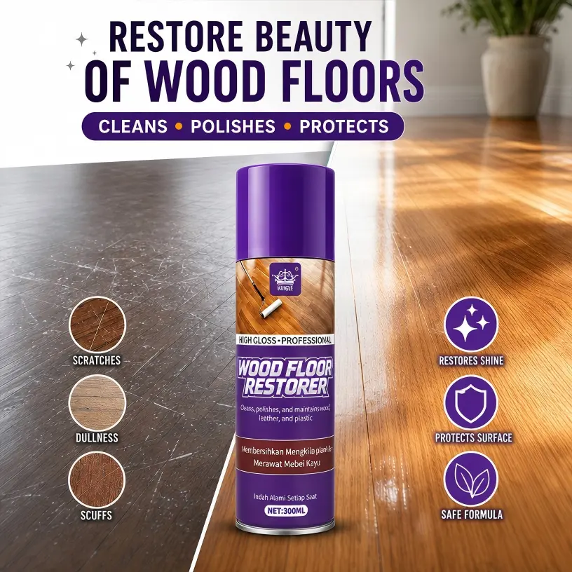 Household Wood Floor Maintenance Spray - Essential Oils Conditioner, Floor Polish, Scratch Covering Restorer for Hardwood, Laminate Surfaces & Redwood Furniture, Brightening Products