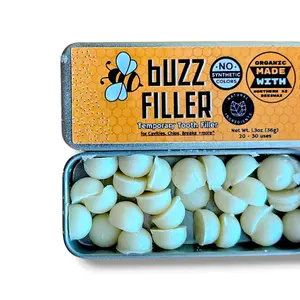 Buzz Filler - Organic Temporary Tooth Gap/Hole Filler for Cavities, Chips, Breaks, Organic Beeswax Drops, 24hrs+ Protectant