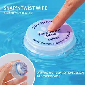Tablets Snap'nTwist Wipe Compressed Towel , Disposable wipes for Travel Camping Hiking