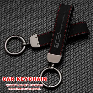 Luxury Leather Keychain with High-Definition Trd Car Logo, Practical Gift Idea, Car Enthusiast, Automotive Accessories, Stylish Key Ring Holder