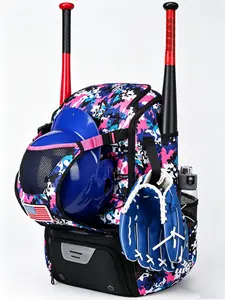 American Baseball Softball Backpack, Large Capacity with Shoe Compartment, Multi-Functional Outdoor Sports Camping Bag, Men's Fashion Commute Backpack