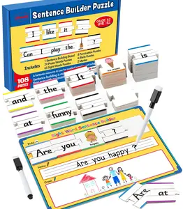 Aizweb Sight Word Games，Phonics Games Learning Set for 1st 2nd Grade-with Sentence Strips for Teachers, Montessori Phonics & Word Work Activities, Homeschool & Classroom