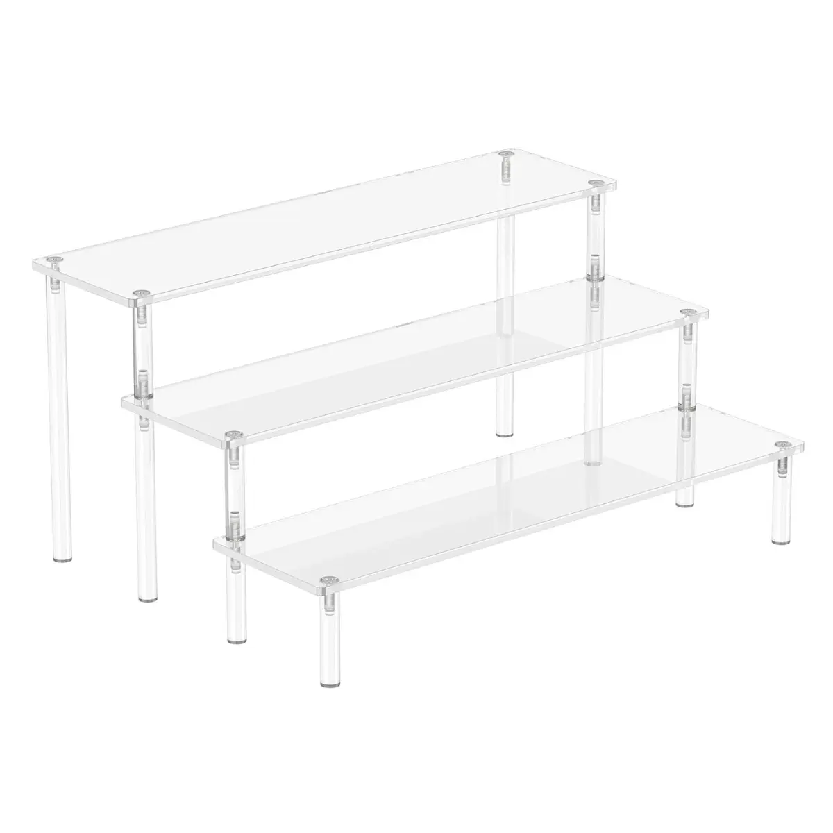 3 Tier Acrylic Display Risers, Clear Display Stand for Perfume, Cupcakes, Collectible Figures, Dessert Display Shelf, Countertop Organizer
