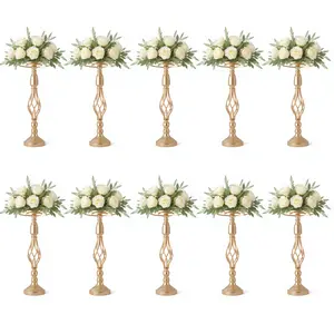 10 Pcs Metal Flower Stands Wedding Centerpieces for Table Decor, Crystal Wedding Flower Vases Arrangements for Wedding Party Home Decor