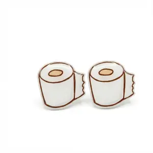 Toilet Paper Titanium Stud Earrings
