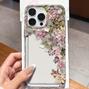 Clear Anti-Drop Phone Case with Flower Pattern, Compatible with iPhone 6-17 Pro Max, Perfect Gift for Friends and Family