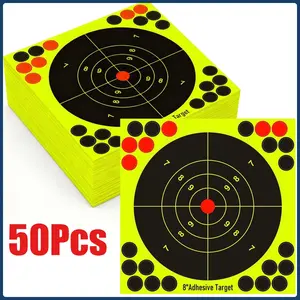 50PCS 8-inch Splatter Target High Visibility Adhesive Shooting Target Stickers Reactive Hunting Shooting Training Paper