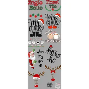 Couples Christmas DTF Transfers Gang Sheet 22” wide x 60” long DTF Gang Sheet Direct To Film