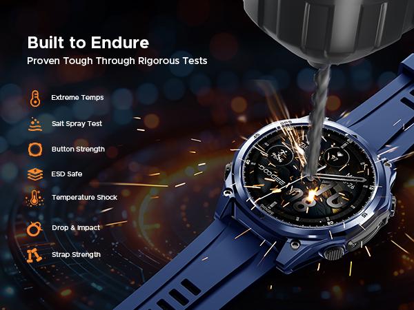 Anywise W1 Pro Waterproof Sport Smartwatch, 1.43" AMOLED Touchscreen Display, 170+ Sports & Workout Modes, Dual-Band GPS Tracking, 5ATM Waterproof Smartwatch