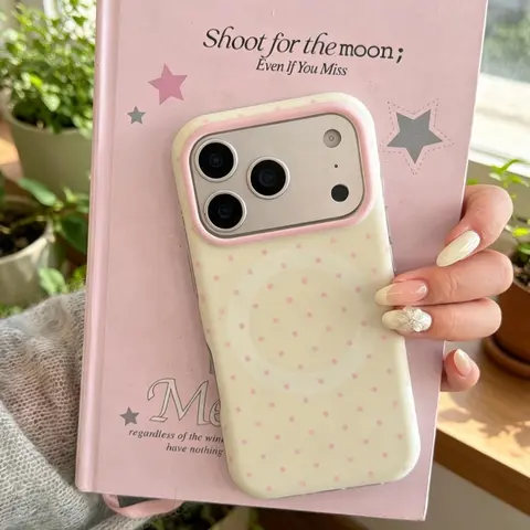 Spring Macaron Polka Dot Case for Apple iPhone 17 Pro Max, Creative Fashion Phone Case, Stylish Protective Cover, Accessories, Casing, Protector, Protective Cellphone Casing, Mobile Phone Casing, Stylish Cellphone Accessory