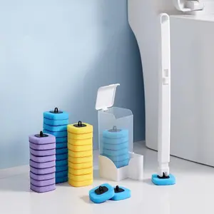 One-Time Use Toilet Brush, 24 PCS Replaceable Brush Heads for Easy Home Cleaning, Disposable & No Dead Corners.