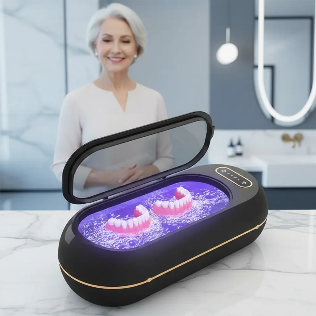 48KHz Dual Ultrasonic Cleaner Machine - Portable USB Cleansing Tool with UV Sterilization, Fast & Efficient Deep Cleaning, Versatile Cleaning for Jewelry, Eyeglasses, Rings, Watch Straps, Dentures, Makeup Brushes, Portable for Travel & Home Use