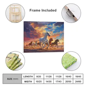 Galloping Horses Posters Wall Art Prints Equine Themed Animals Desert White Brown Canvas Posters Home Wall Art Family Bedroom Office Decor Aesthetic Festival Gift