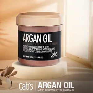 Cab's Argan Oil Hair Mask Cream for Deep Hydrating Hair Therapy and Stimulating Growth, for Dry Damaged, or Frizzy Hair, 16.9 fl oz Paraben Free