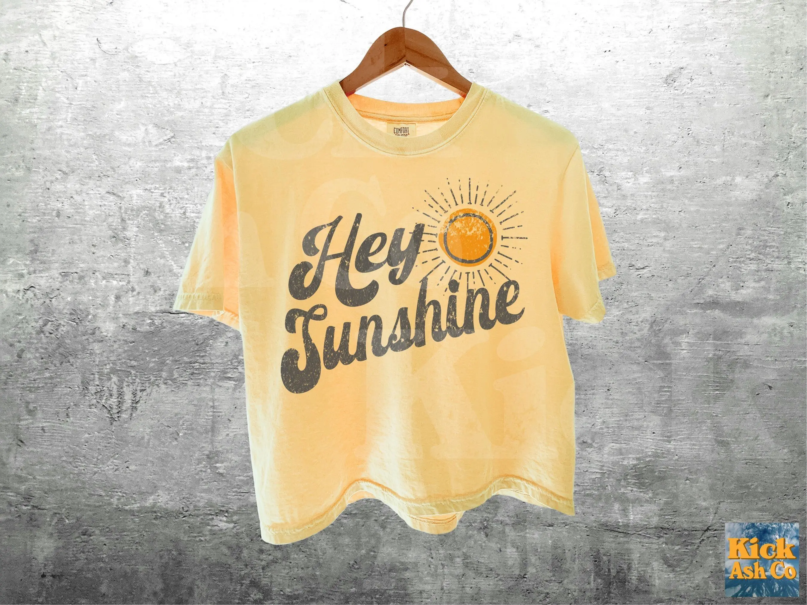 Hey Sunshine Comfort Colors Crop Top Boxy Tee 3023cl T-shirt Womens Unisex